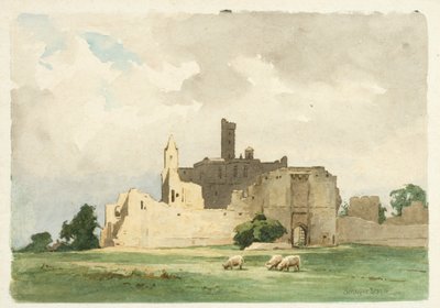 Warkworth Castle by Ernest Benger or Berenger